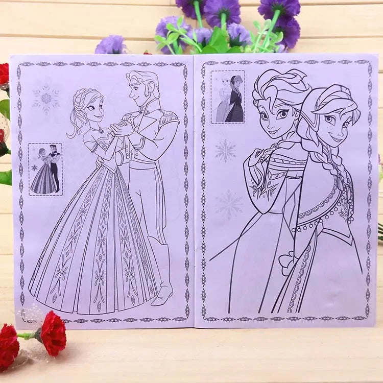Libro para colorear de dibujos animados de Disney para niños y niñas 