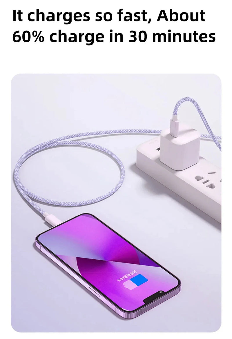 Cable USB C a tipo C de 60 W y 6 A para Samsung y Xiaomi, carga rápida, cargador de datos tipo C. 