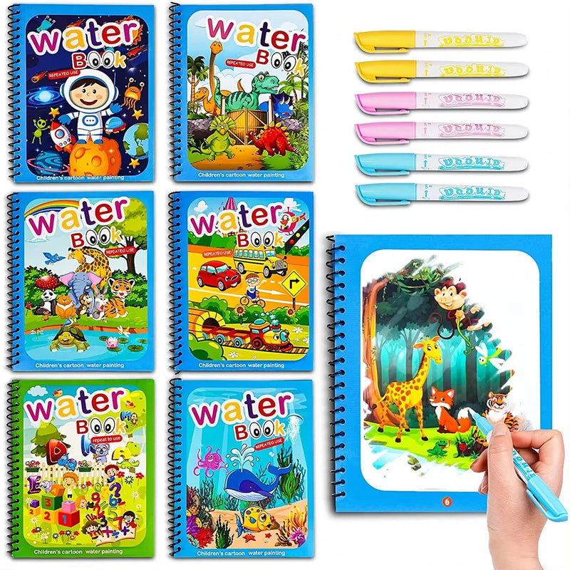 Libro infantil, juegos educativos, pinturas.