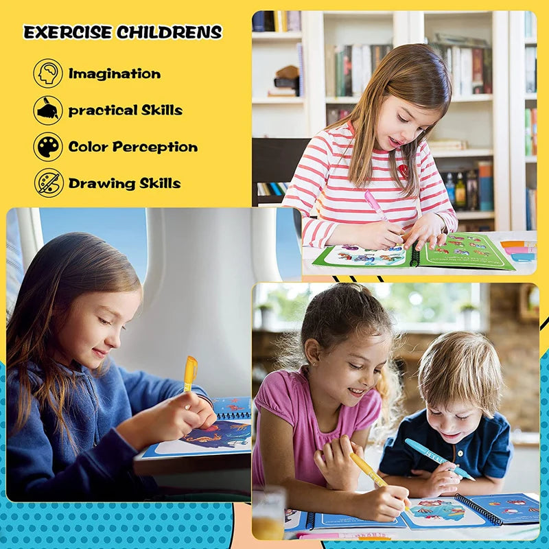 Libro infantil, juegos educativos, pinturas.
