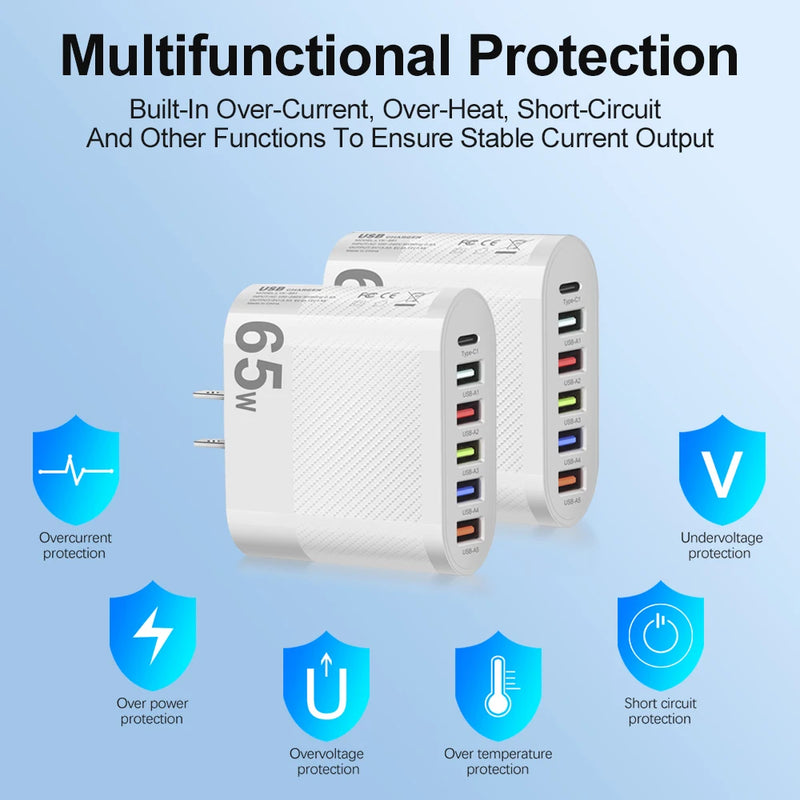 PD USB Adaptador de Carregamento para Xiaomi, iPhone 13...