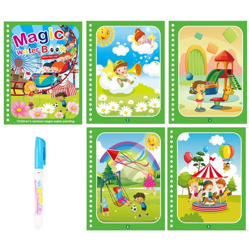 Libro infantil, juegos educativos, pinturas.