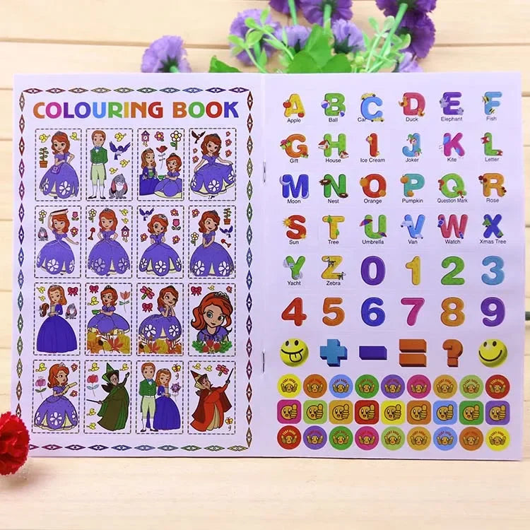 Libro para colorear de dibujos animados de Disney para niños y niñas 