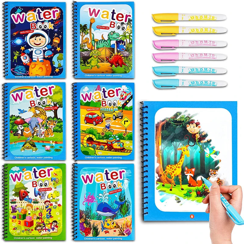 Libro infantil, juegos educativos, pinturas.