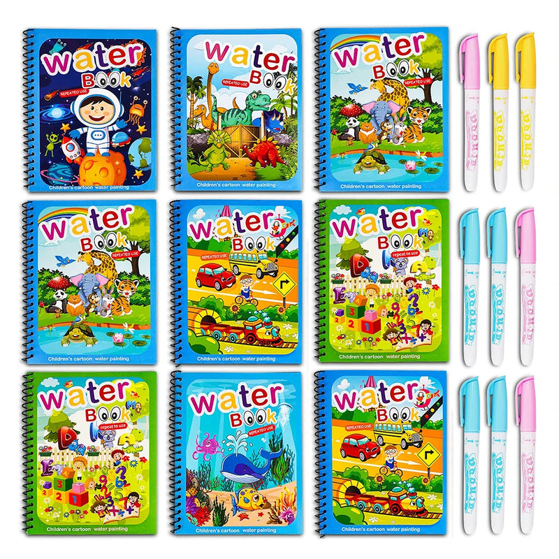 Libro infantil, juegos educativos, pinturas.