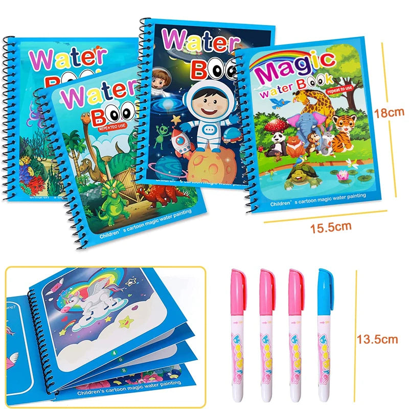 Libro infantil, juegos educativos, pinturas.