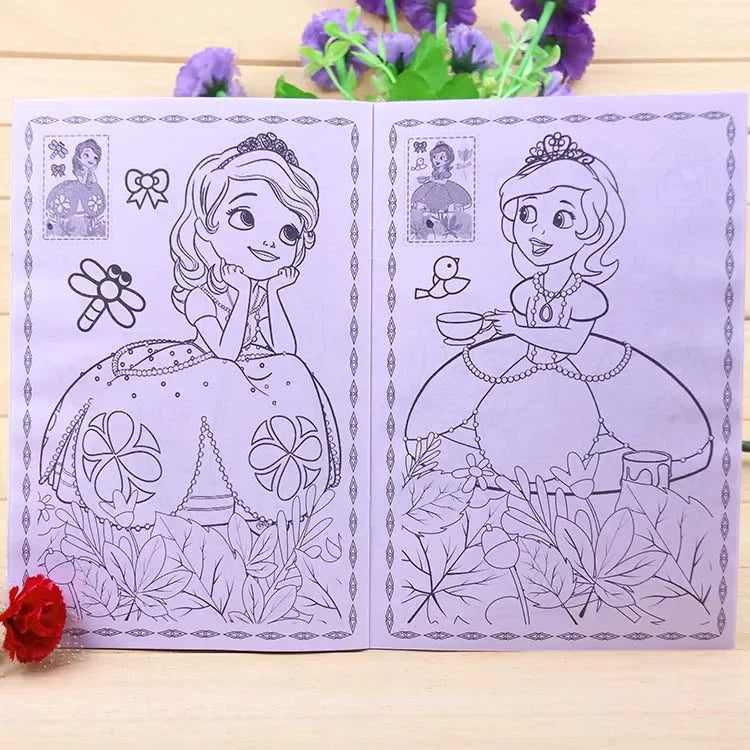 Libro para colorear de dibujos animados de Disney para niños y niñas 