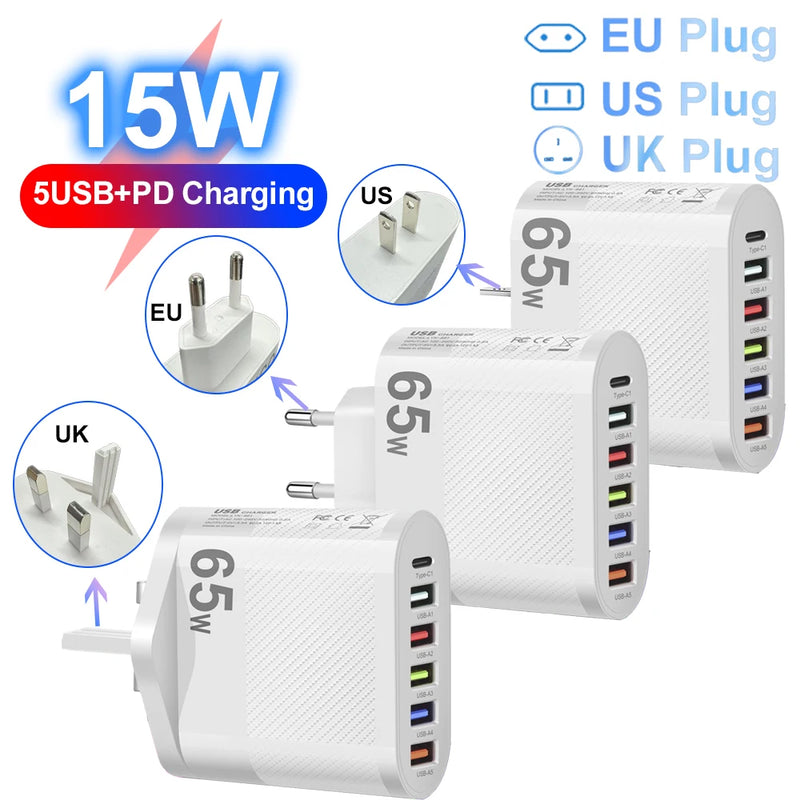 PD USB Adaptador de Carregamento para Xiaomi, iPhone 13...