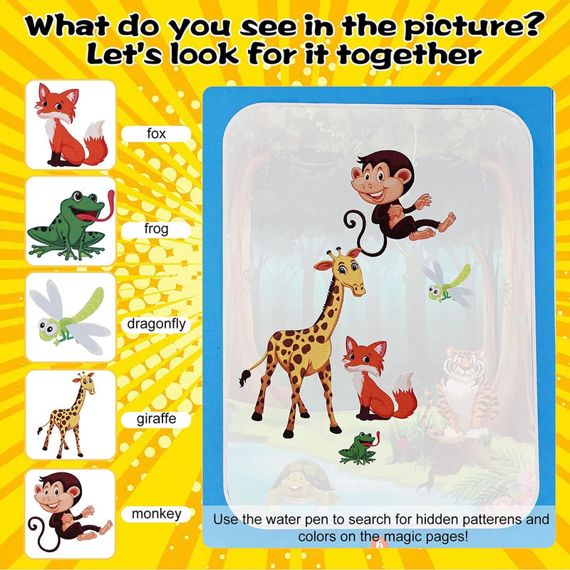 Libro infantil, juegos educativos, pinturas.