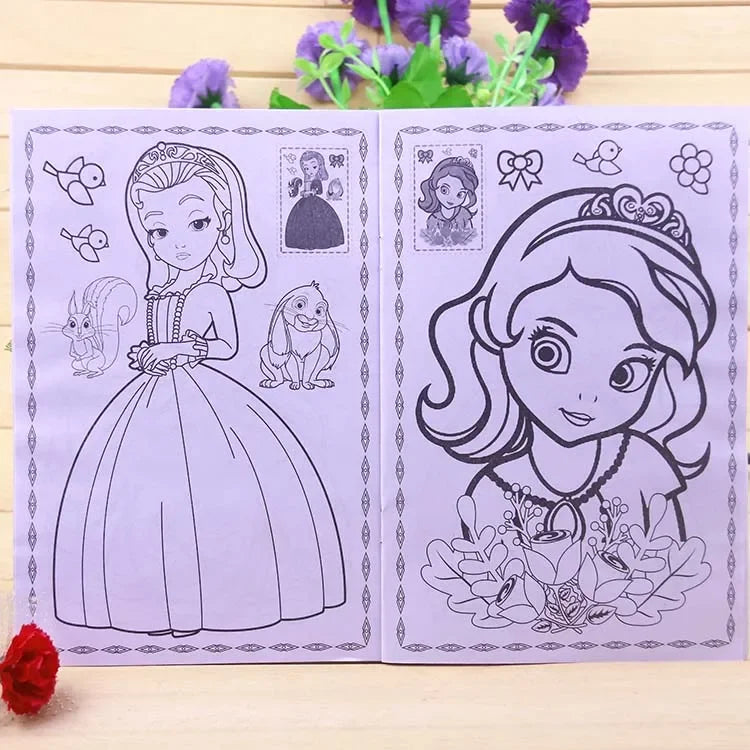 Libro para colorear de dibujos animados de Disney para niños y niñas 