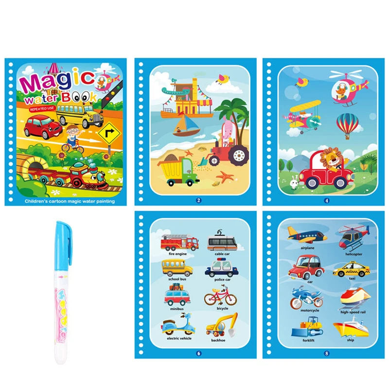 Libro infantil, juegos educativos, pinturas.
