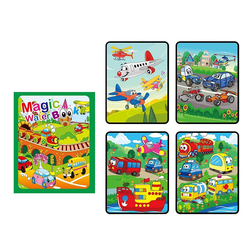 Libro infantil, juegos educativos, pinturas.